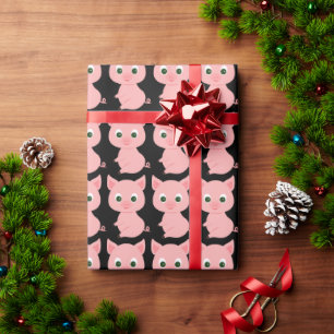 DE PRESENTE PINK PIG CHRISTMAS WRAPPING PAPEL