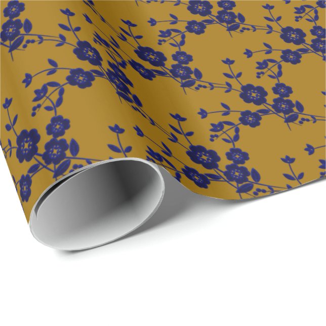 De Presente Pulverização Floral, Estilo PAPEL 1-AZUL-DOURADO-1 (Ponta do rolo)