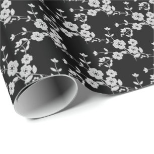 De Presente Pulverização Floral, Estilo PAPEL WRAP 1 PRETO-BRA