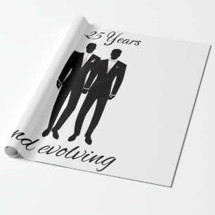 De Presente Sr. e Sr. embrulho papel branco e preto