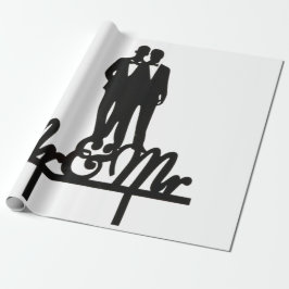 De Presente Sr. e Sr. embrulho papel branco e preto