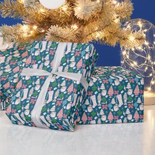 De Presente Vintage Pink Xmas - Papel Azul Teal