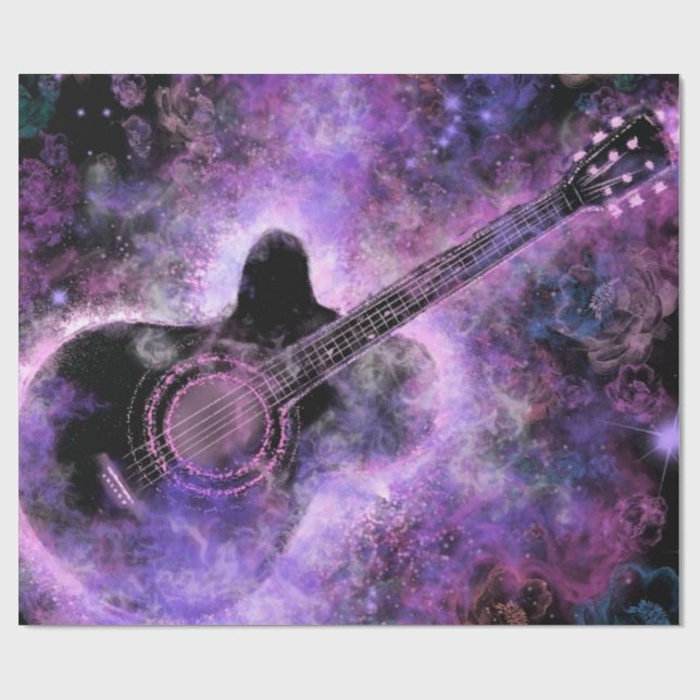 De Presente Violão Romântico Papel Musical Roxo (Aberto)