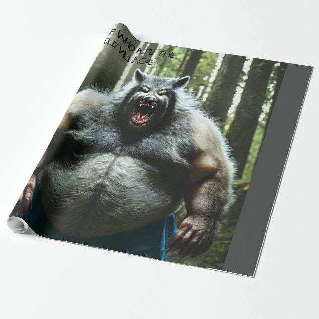 De Presente Werewolf comeu o papel brilhante embrulhando a vil (Desenrolado)