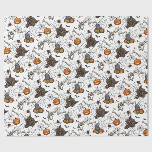 De Presente 🐺 Werewolf Halloween Wrap🎃 Papel 💀 (Aberto)