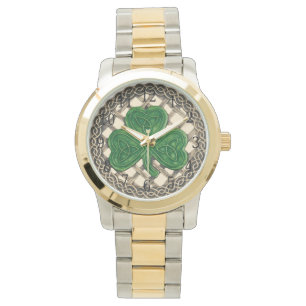 De Pulso Beige Shamrock No Relógio Celtic Knops