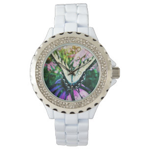 De Pulso Estilo: Relógio do Esmalte Branco da Rhinestone, d