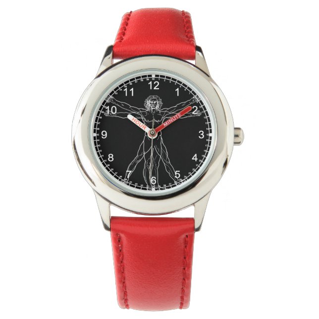 De Pulso Leonardo da Vinci Vitruvian+Man relógio (Frente)