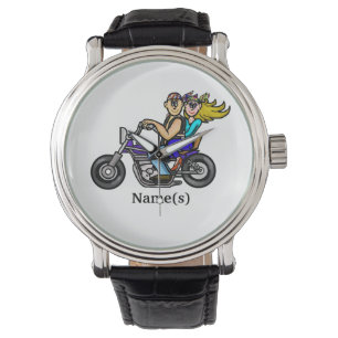 De Pulso O relógio do casal do motociclista personaliza co