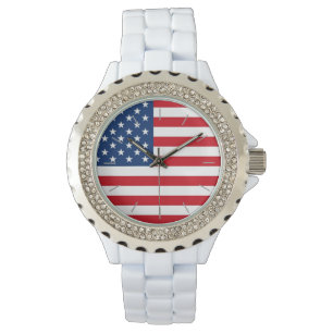 De Pulso Relógio agradável da bandeira americana