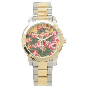 De Pulso Relógio do bracelete do tom das tulipas dois