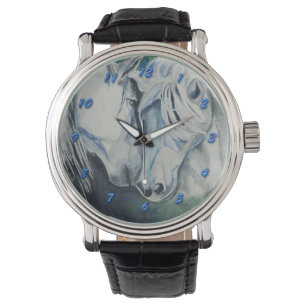 De Pulso Relógio do cavalo, azul com números azuis