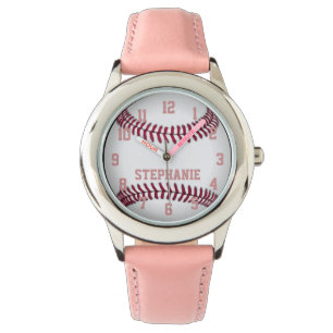 De Pulso Relógio do softball da menina personalizada