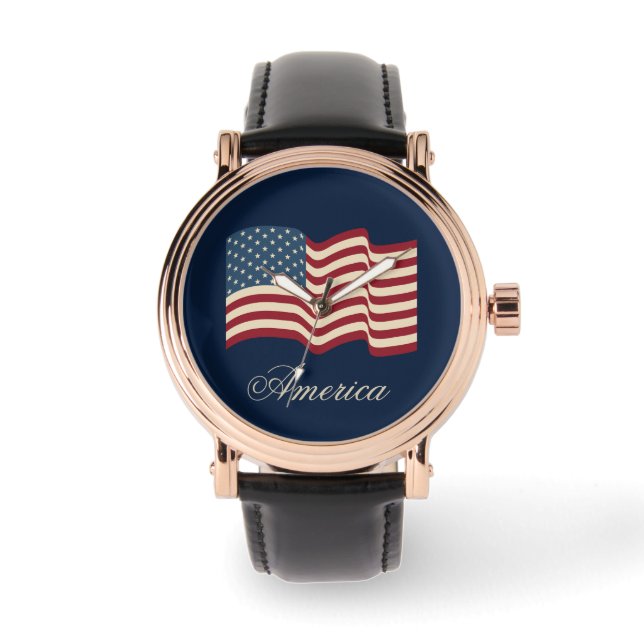De Pulso Relógio masculino presente Bandeira Americana Patr (Frente)