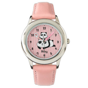 De Pulso Relógio Personalizado Criança Panda Fofinho e Mamã
