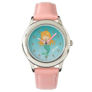 De Pulso Relógio Personalizado Menina Sereia Fofa para Meni