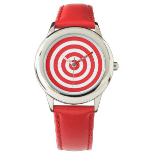 De Pulso Relógio vermelho e branco do alvo do Bullseye