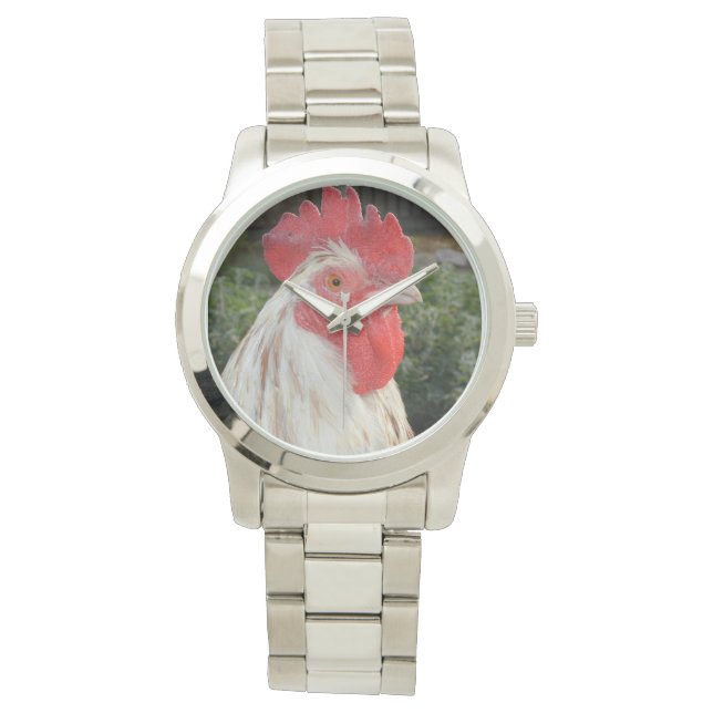 De Pulso Rosto Branco Castanho, Grande Relógio Unisex. (Frente)
