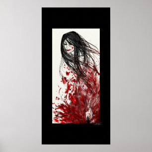 De repente: Um poster abstrato de Manga (GRANDE)
