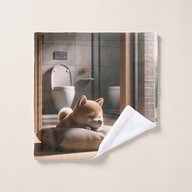 De Rosto Toalha da Mão Shiba Inu (Pano de lavar)