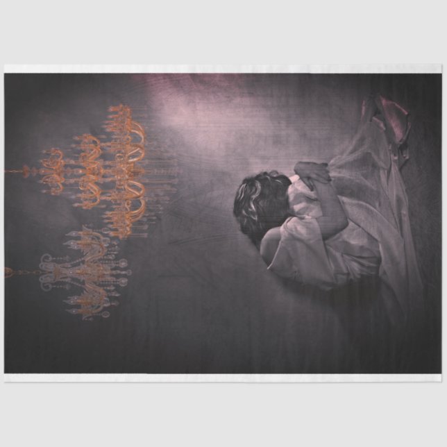 De Seda A Arte da Tristeza 2 Decoupage Papel Tecido (Frente )