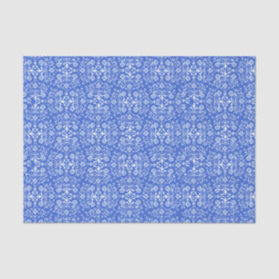 De Seda Abstrato Damasco - Papel azul no tecido