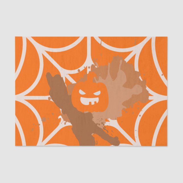 De Seda Abstrato Pumpkin - Papel Tecido (Frente )