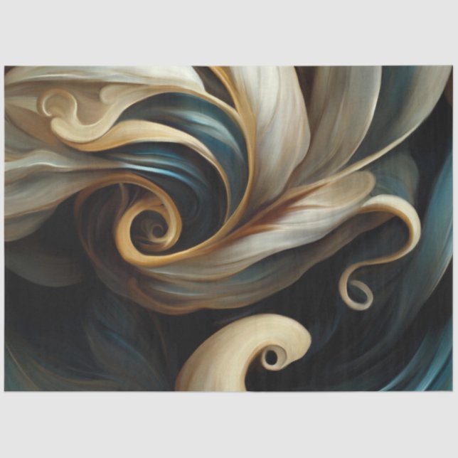 De Seda Abstrato Swirl 1 - Papel tecidular (Frente )
