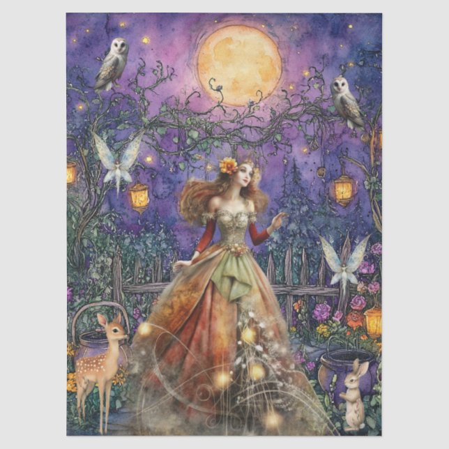 De Seda Animais Encantados da Floresta & Papel Decoupage F (Frente )