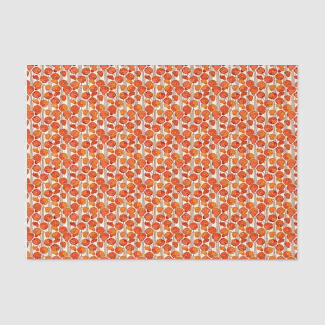 De Seda Art Nouveau Poppies Papel Tecido (Frente )