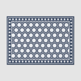 De Seda Azul Marinho Moderno Incrustação Óssea Papel Decou