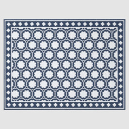 De Seda Azul Marinho Moderno Incrustação Óssea Papel Decou