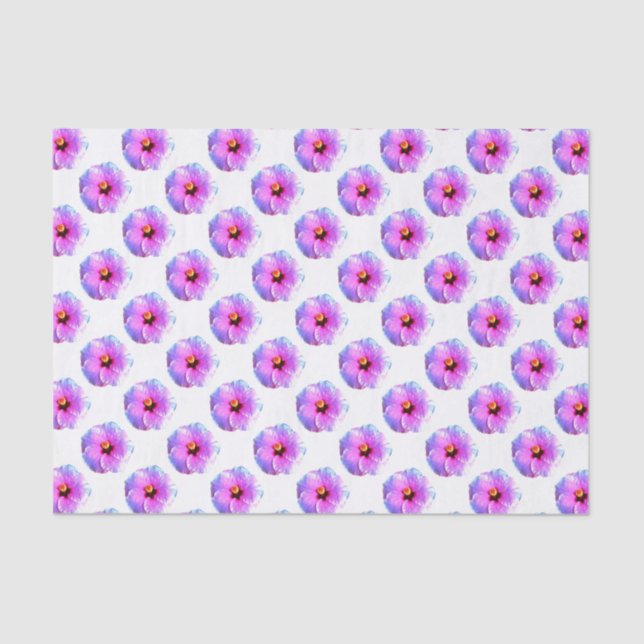 De Seda Bela Flor Rosa Papel Tissue 10lb Branco (Frente )