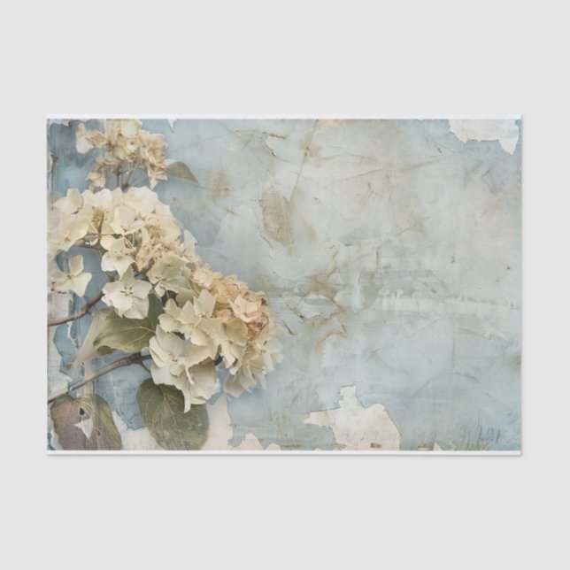 De Seda Belo Hydrangea Gift Quebra Papel Tecido (Frente )