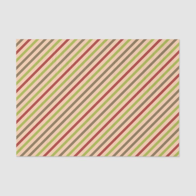 De Seda Boho Retro Modern Stripe Papel Tecido (Frente )
