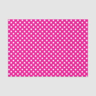 De Seda Bolinhas branca no papel tecido rosa quente
