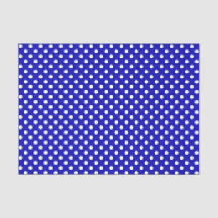 De Seda Bolinhas branca sobre o papel azul-real dos tecido