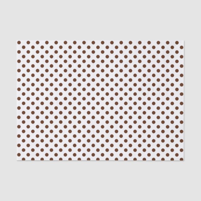 De Seda Bolinhas marrom no papel branco (Frente )
