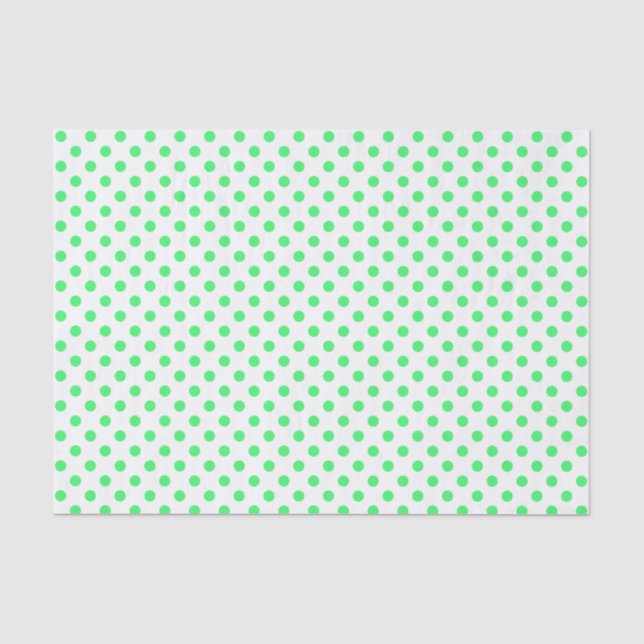 De Seda Bolinhas verde-clara no papel branco (Frente )