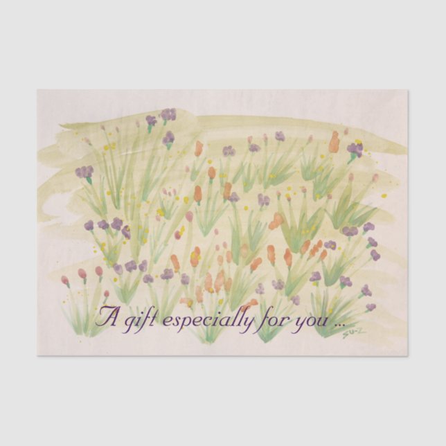 De Seda Bonito papel floral a aquarela (Frente )