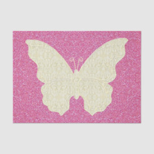 De Seda Borboleta Lace Sobre Papel Tecido Cor-De-Largura R