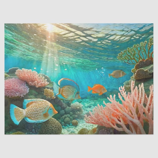 De Seda Brilho Subaquático & Tangs, Design 4 Papel Tissue (Frente )