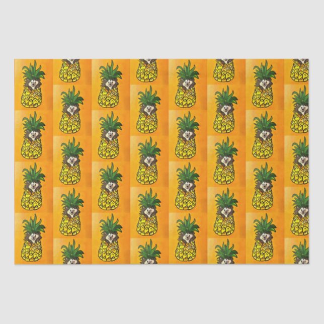 De Seda Cachorro e Papel Tecido do Abacaxi (Frente )