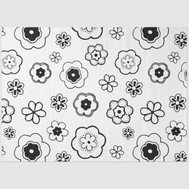 De Seda cartoon flores papel tecidular (Frente )