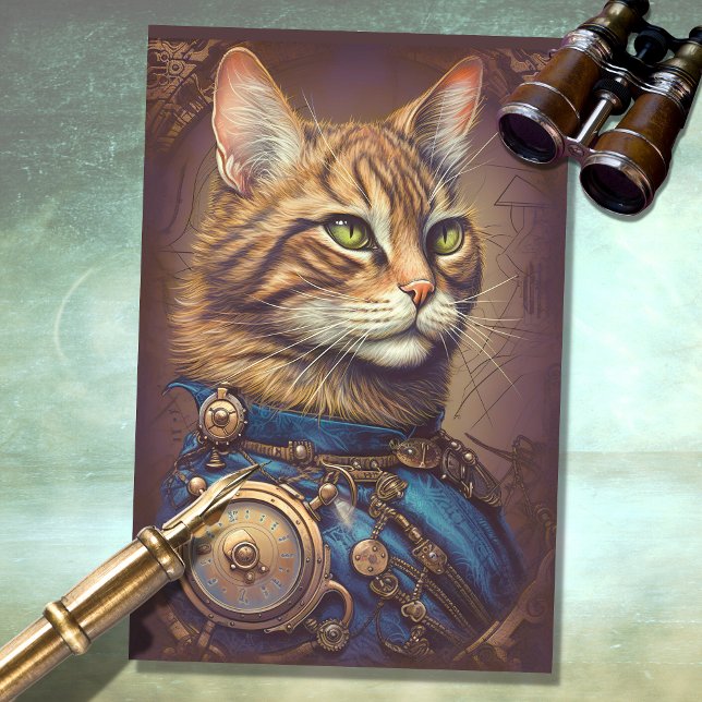 De Seda Cat Steampunk 3 Papel Decoupage (Criador carregado)