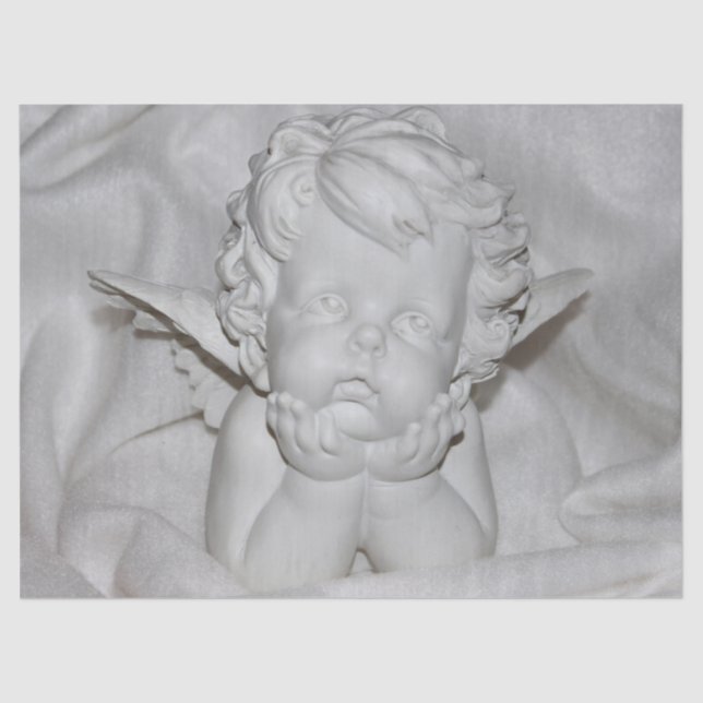 De Seda cherub em papel branco (Frente )