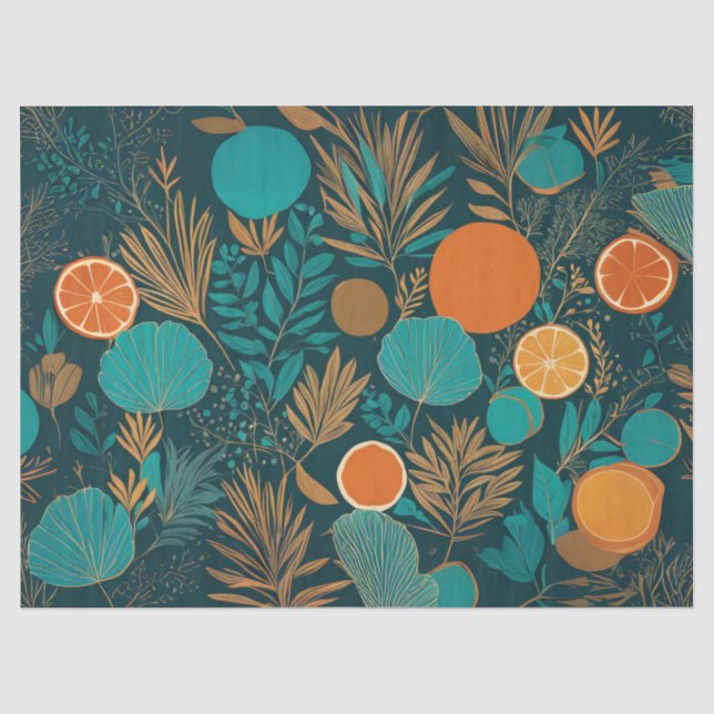De Seda Cores populares Papel Tecido em Fatias Laranja (Frente )