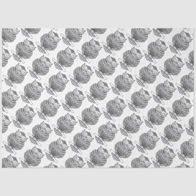 De Seda Coruja (branca) - Papel Tissue (Frente )