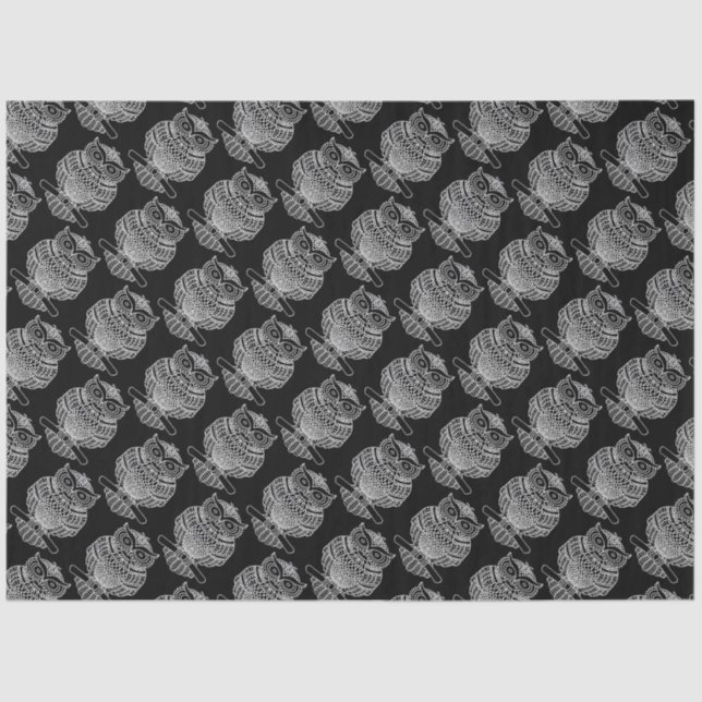 De Seda Coruja (preta) - Papel Tissue (Frente )