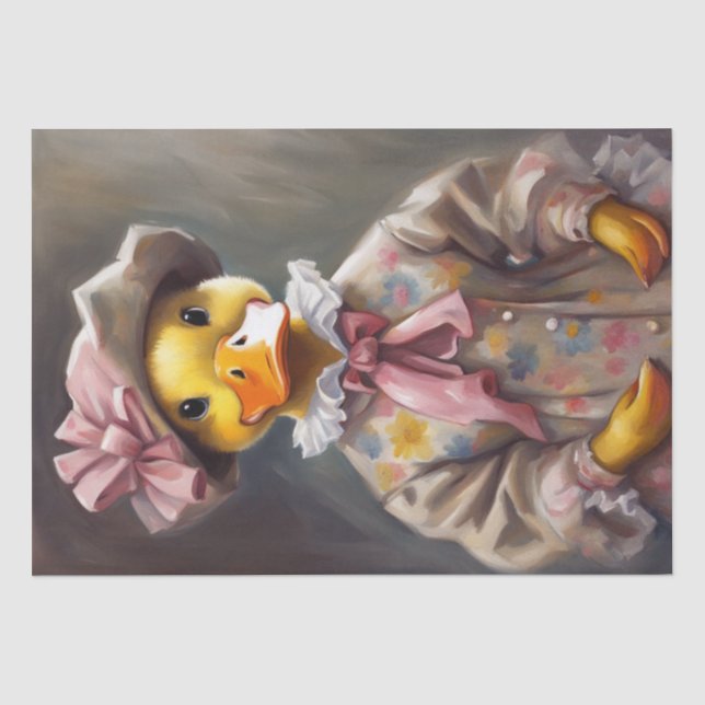 De Seda Dapper Ducks: Papel Decoupage Inspirado em Vestuár (Frente )